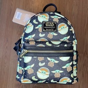 DISNEY loungefly Star Wars mini backpack bag Baby Yoda mandalorian NWT